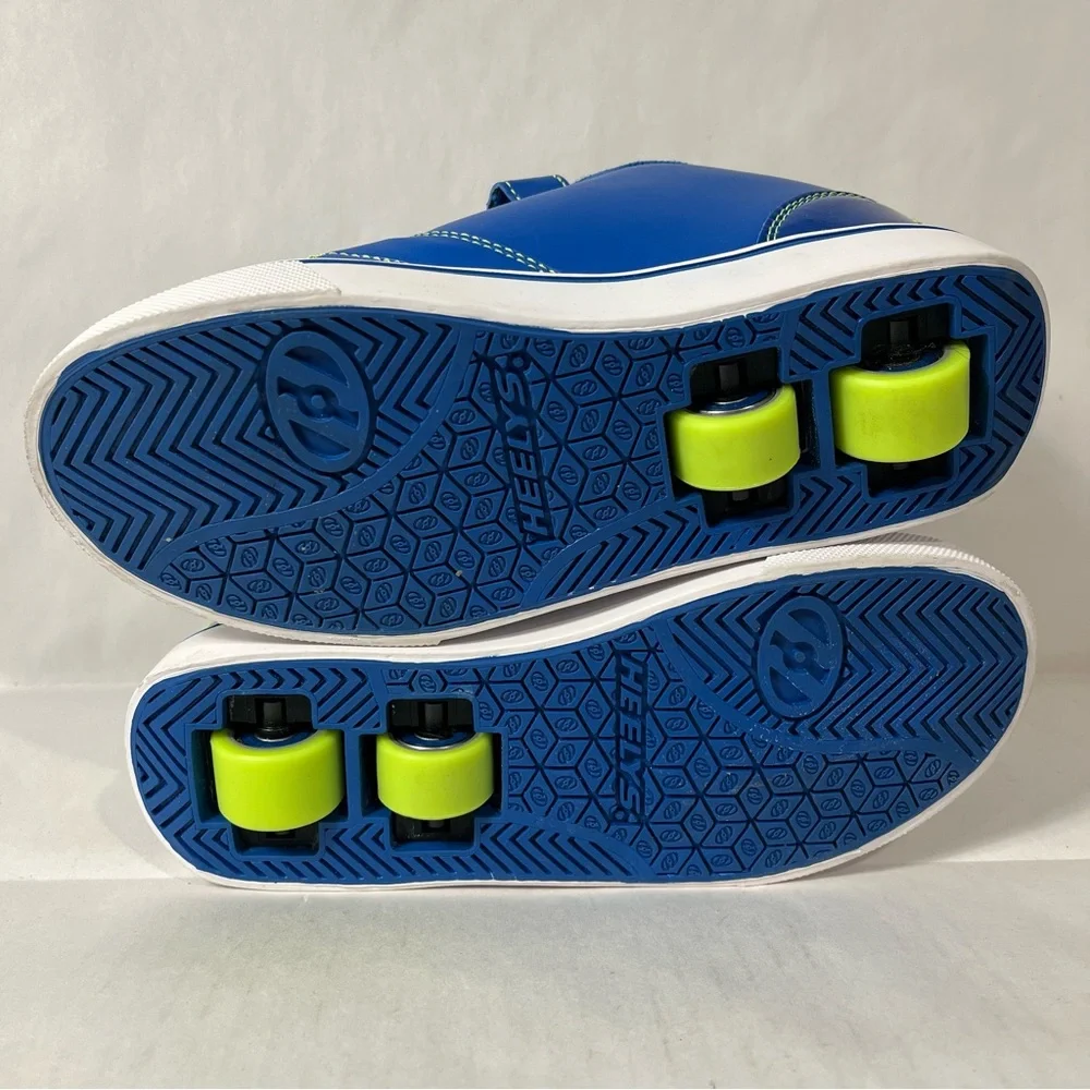 Heelys Unisex Kids' Vopel X2 Blue Low-Top Skate Sneakers Neon Accents Youth 4